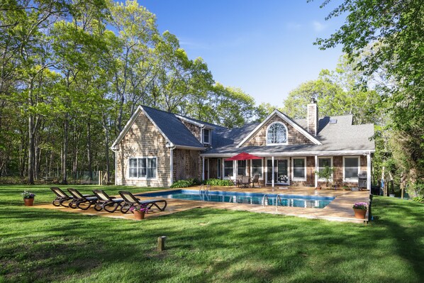 Outdoor pool, a heated pool - Amazing Hampton's Styled Getaway (Water Mill)