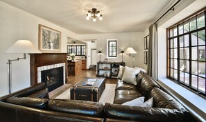TV, fireplace, DVD player, table football
