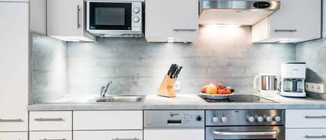 Microwave, oven, dishwasher, highchair