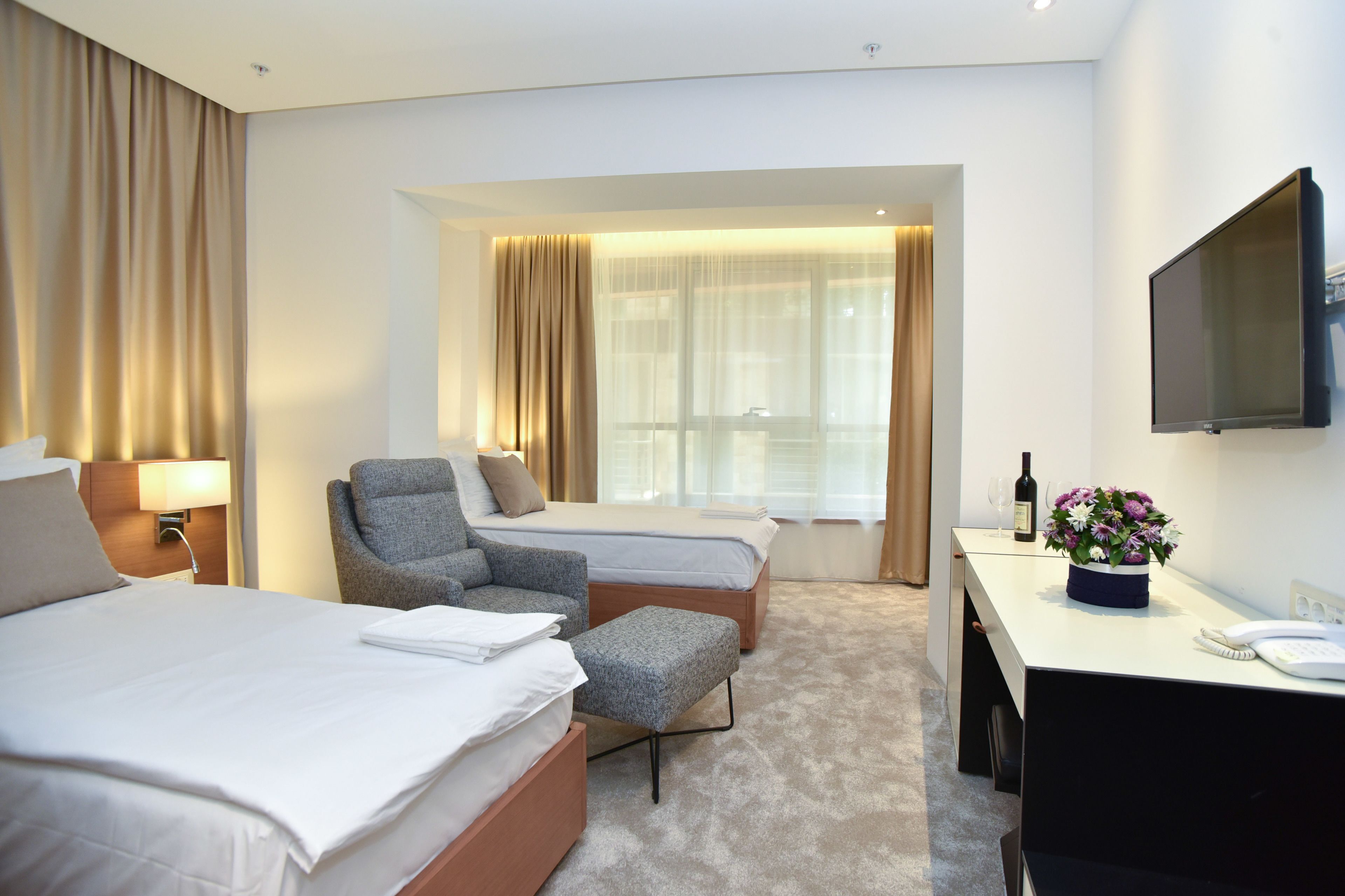 Minibar, in-room safe, blackout drapes, soundproofing