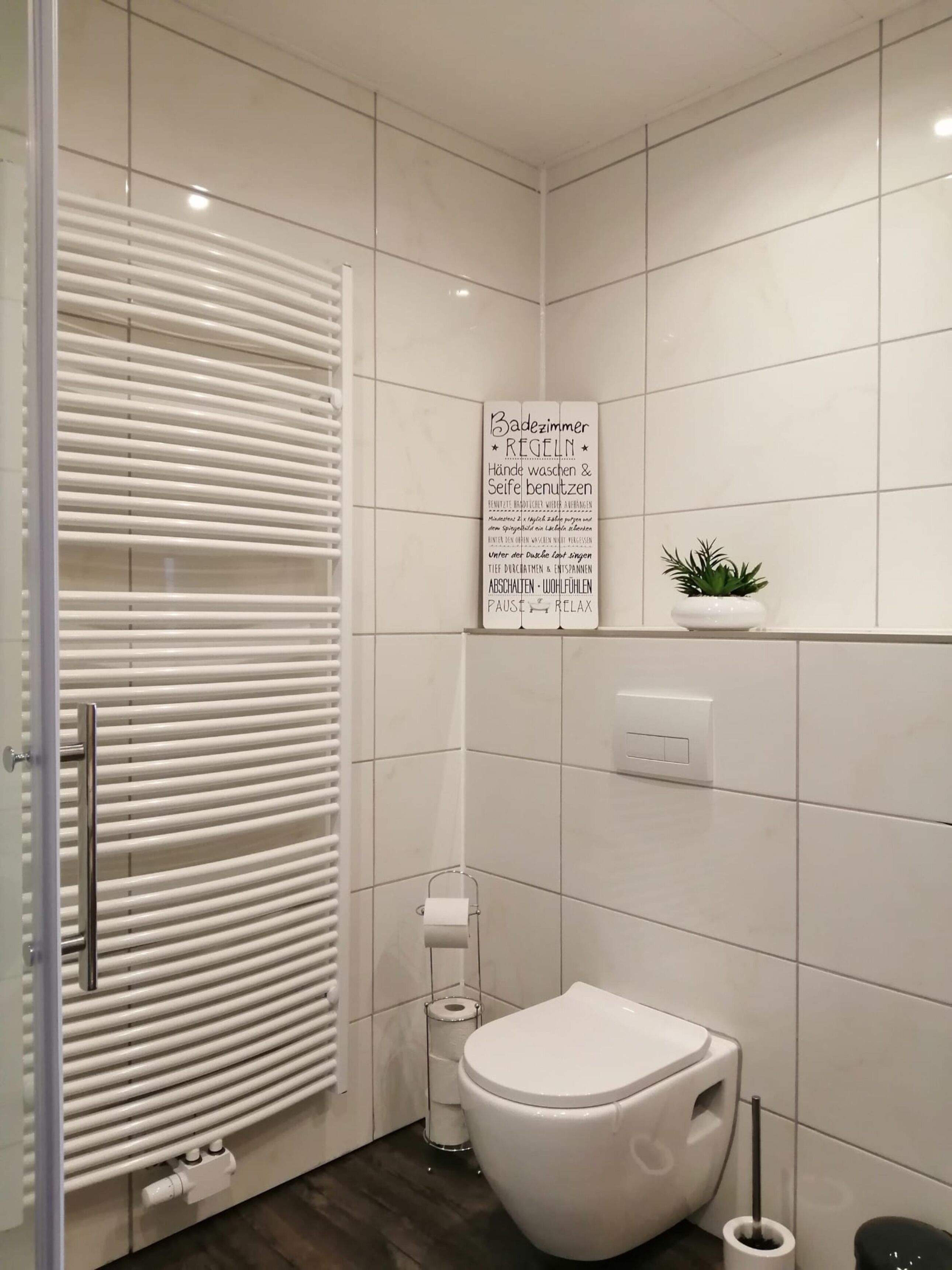 Douche, sèche-cheveux, serviettes fournies, papier toilette