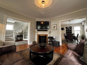 TV, DVD player, stereo