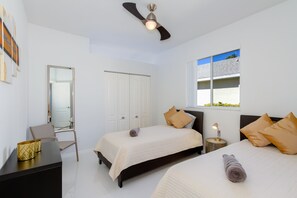 4 bedrooms, in-room safe, iron/ironing board, free WiFi