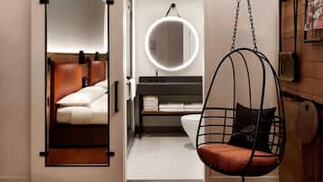 In-room safe, desk, laptop workspace, soundproofing