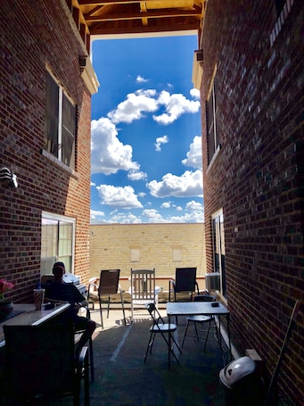 Outdoor banquet area