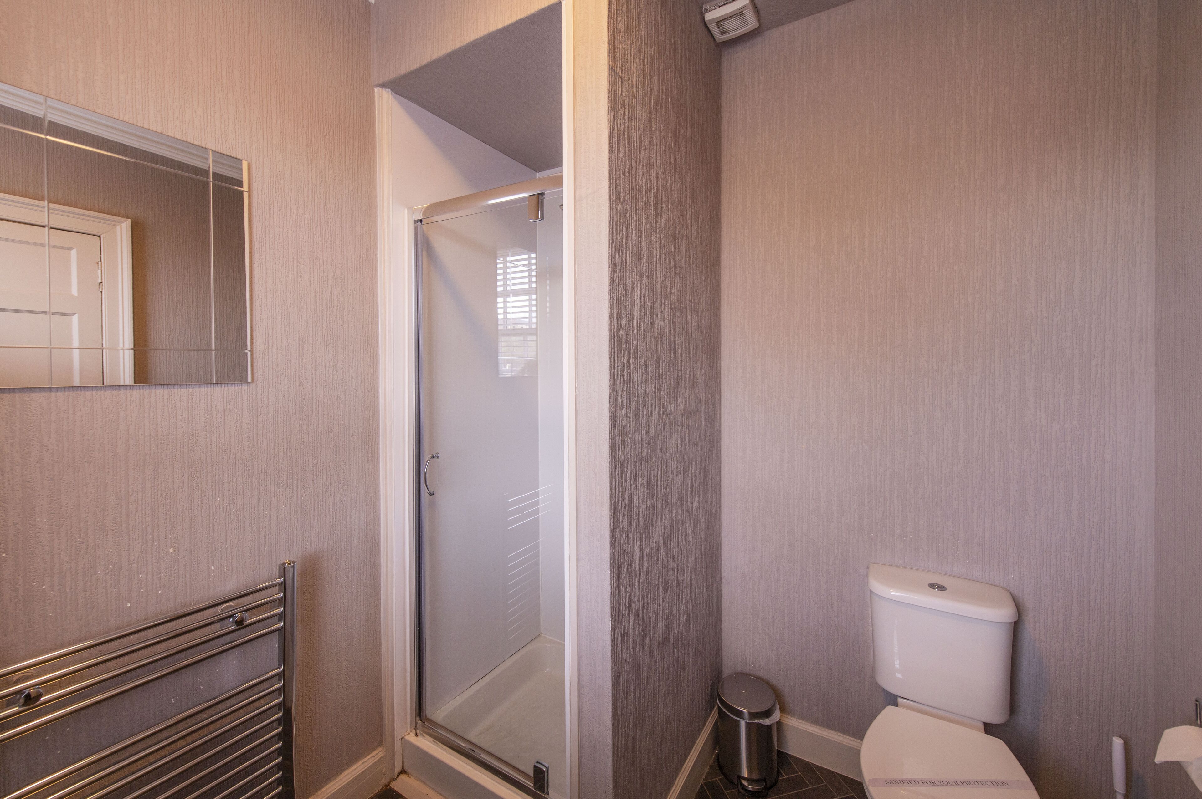 deluxe double room, 1 king bed, non smoking | bathroom | shower, free toiletries, hair dryer, towels