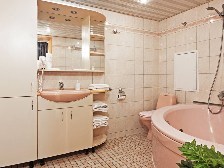 Suite | Badkamer | Gratis toiletartikelen, een haardroger, pantoffels, handdoeken