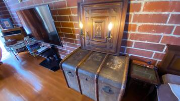 Design Cottage, 2 Bedrooms, Non Smoking, Terrace | Living area | 50-inch flat-screen TV with digital channels, TV, Netflix