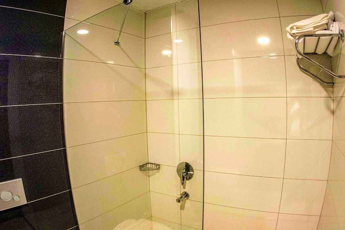 shower, free toiletries, hair dryer, slippers