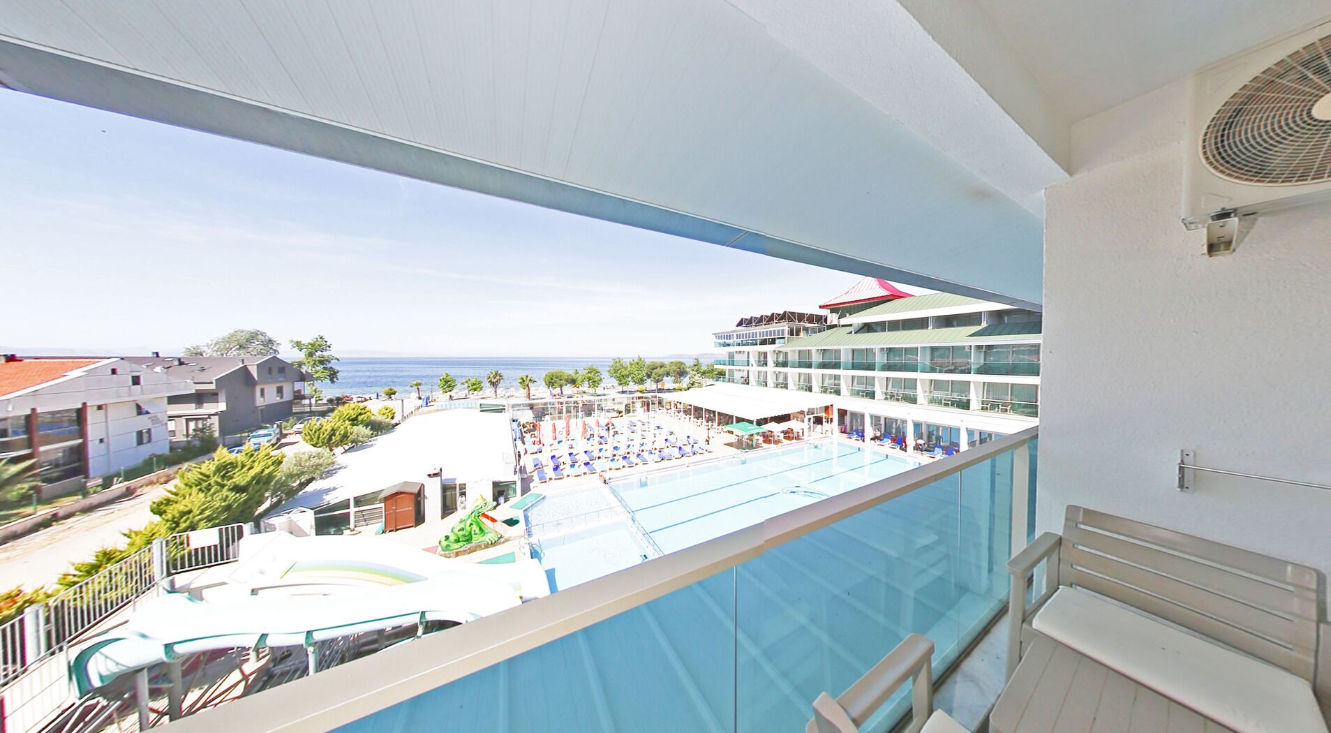 Standard Triple Room, Sea View | Hypo-allergenic bedding, free minibar items, in-room safe, desk