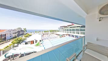 Standard Triple Room, Sea View | Hypo-allergenic bedding, free minibar items, in-room safe, desk