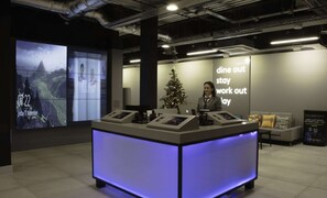 Check-in/check-out kiosk