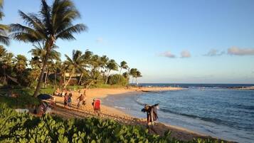 Beach nearby, sun-loungers, beach towels