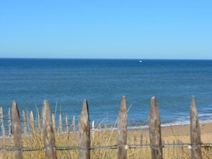 Accommodatie ligt op het strand, ligstoelen, strandlakens