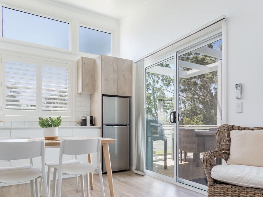 Cabin, 2 Bedrooms | Living area | 32-inch Smart TV with digital channels