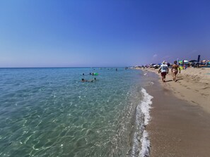Beach nearby, sun loungers
