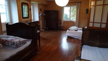 5 slaapkamers, een strijkplank/strijkijzer, reisbedje, internet