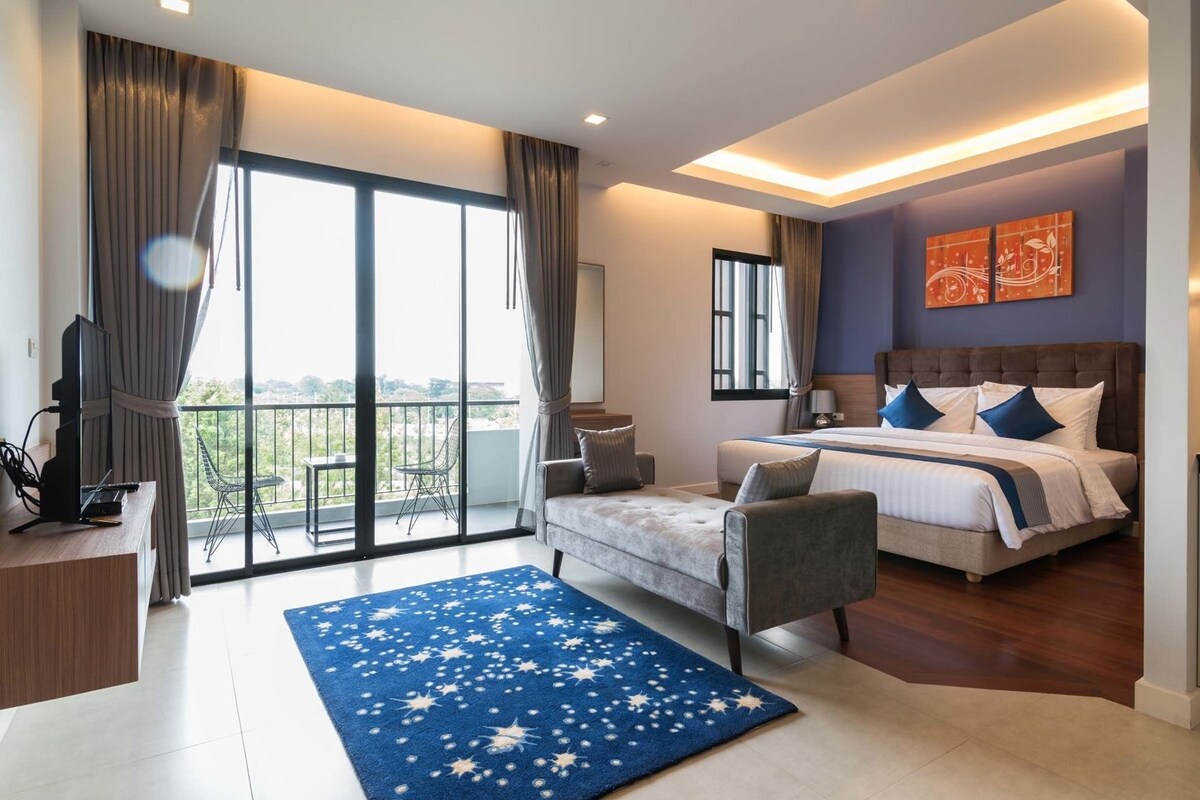 1 slaapkamer, luxe beddengoed, een minibar, een kluis op de kamer