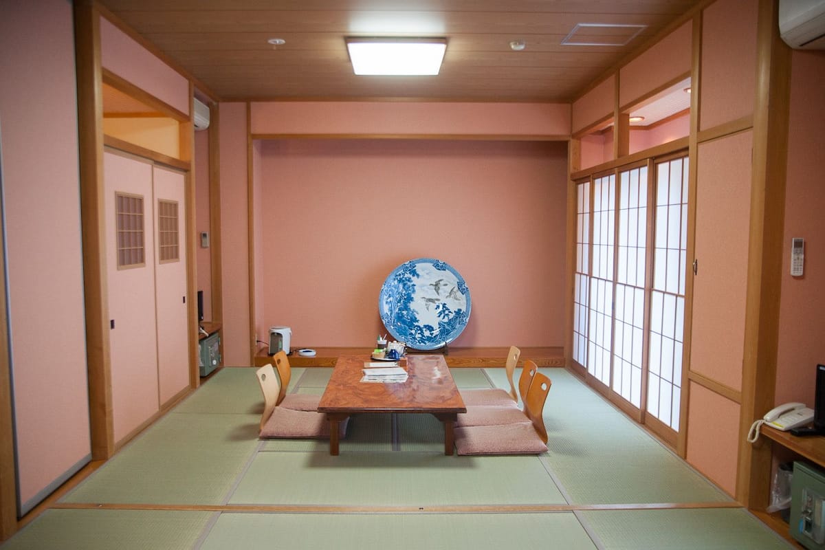 Japanese Style Quadruple Room, Shared Bathroom | In-room safe, desk, bed sheets