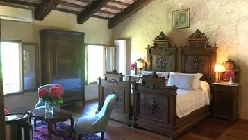 Habitación doble | Escritorio, tabla de planchar con plancha, wifi gratis y ropa de cama