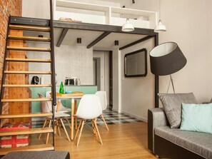 Apartamenty typu Deluxe | Living area | Smart TV - BC7 Apartments (Kraków)