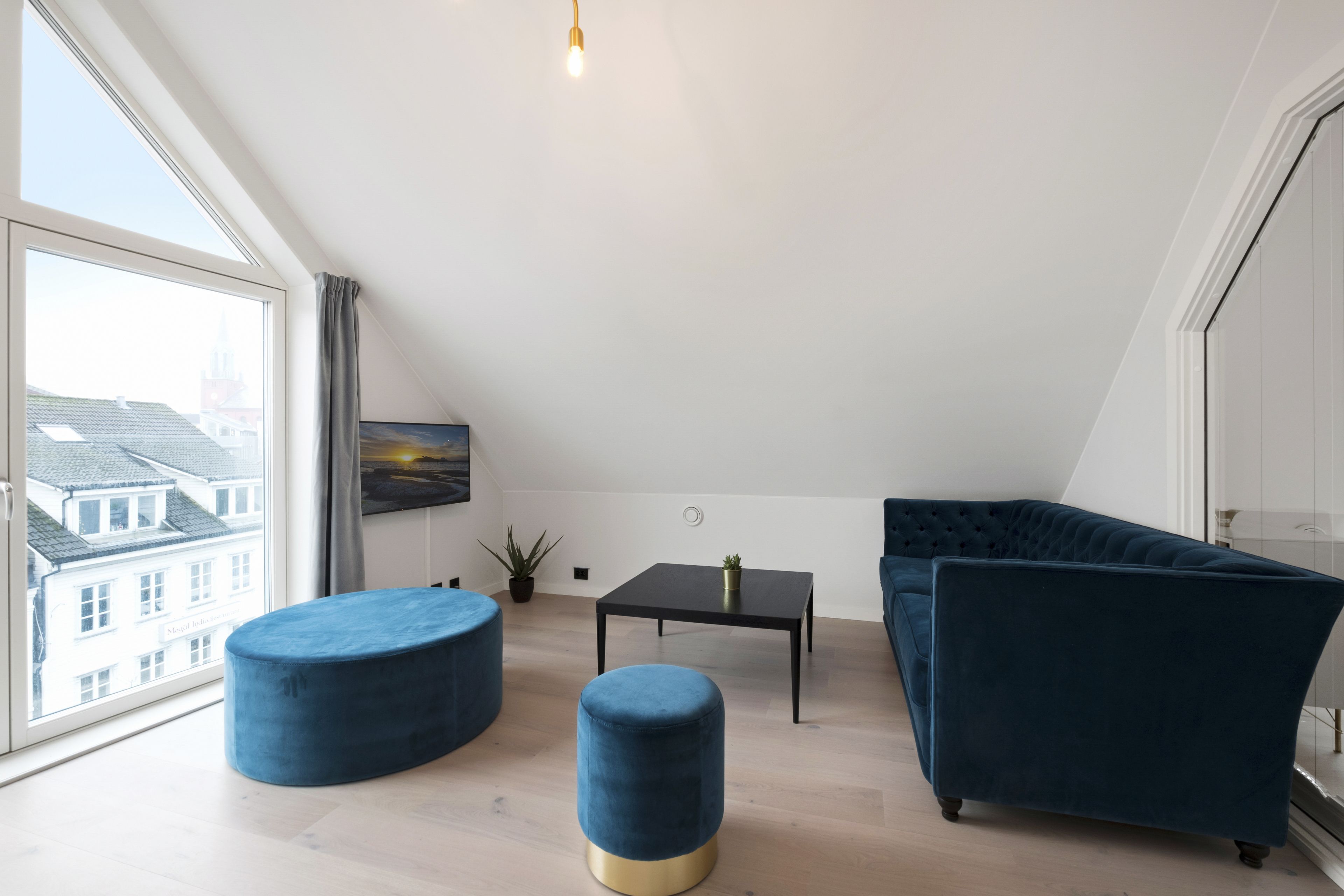 Individually decorated, individually furnished, desk, iron/ironing board