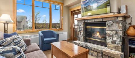 TV, fireplace, DVD player
