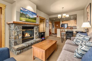 TV, fireplace, DVD player