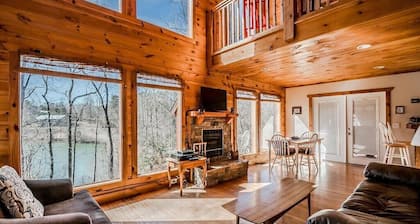 Charming Lake View Cabin | 2BR 2BA | Hot Tub | Game Room | Fishing | Fire Pit