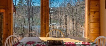Charming Lake View Cabin | 2BR 2BA | Hot Tub | Game Room | Fishing | Fire Pit