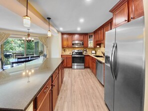 Condo, 2 Bedrooms | Private kitchen | Fridge, microwave, oven, dishwasher - Powderhorn C202 2 Bedroom Condo by RedAwning (Breckenridge)