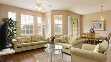 Flat-screen TV, DVD player