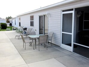 patio outdoor includes gas grill