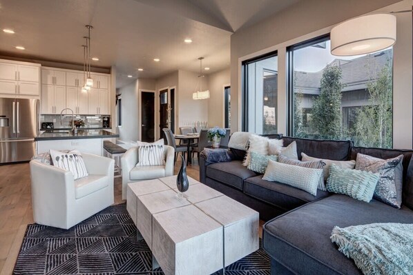 TV, fireplace, offices