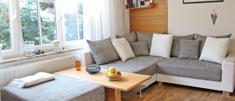 Apartment (6 - incl. 40€ cleaning fee) | Wohnbereich | Flachbildfernseher