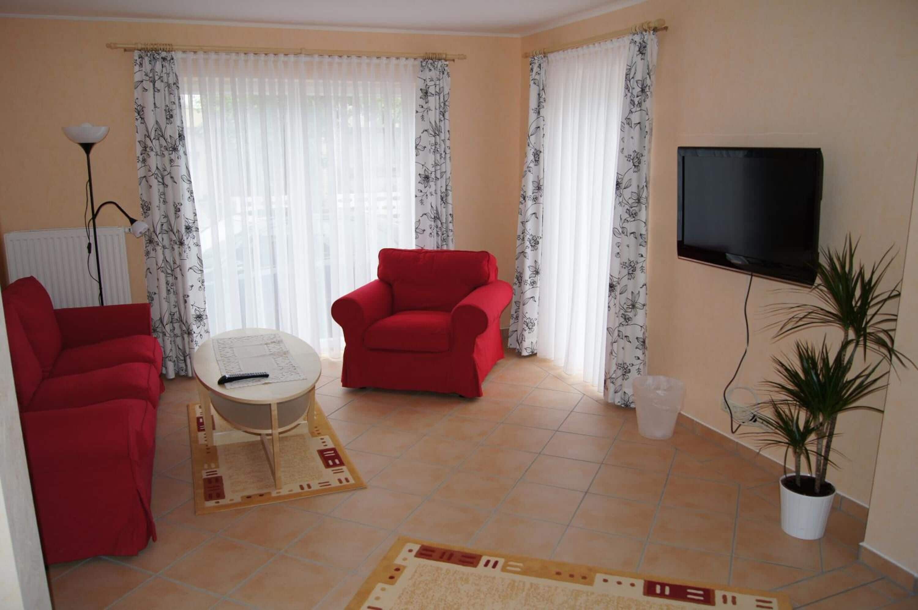 Flat-screen TV, DVD player