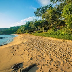 On the beach, white sand
