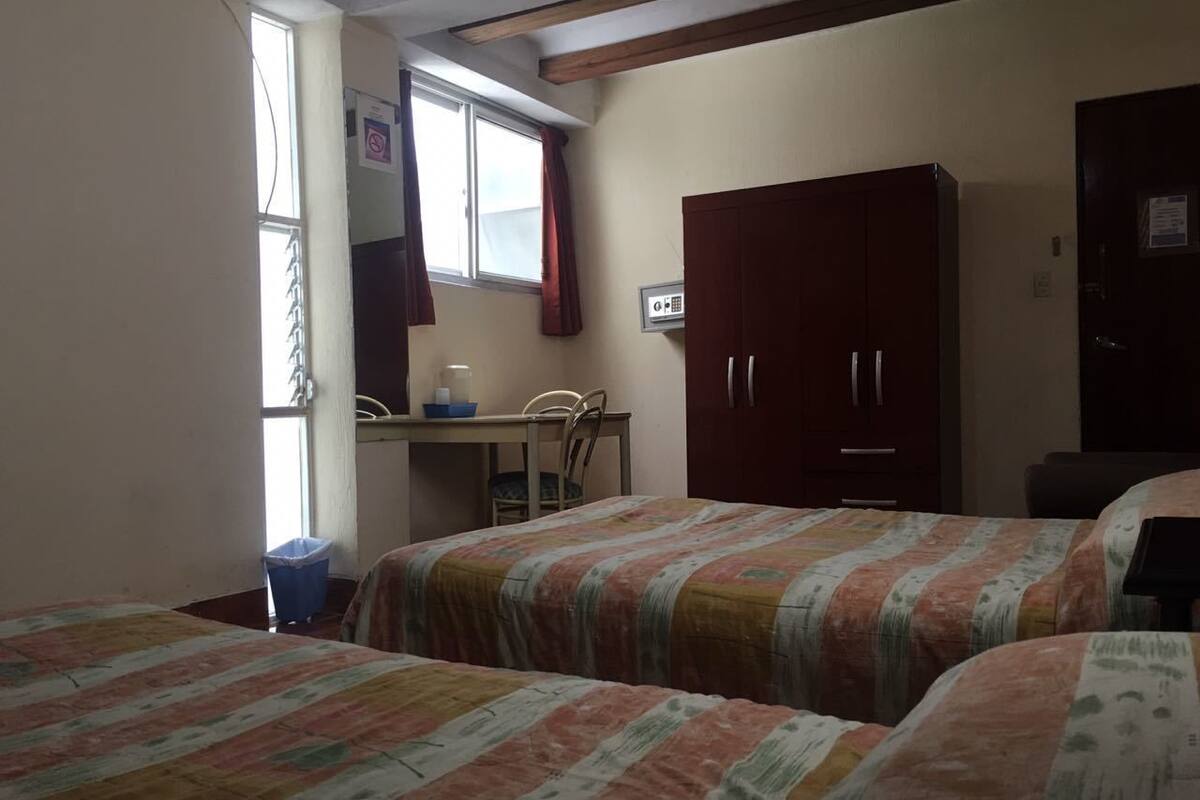 classic double room, multiple beds, non smoking | in-room safe, desk, free wifi, bed sheets