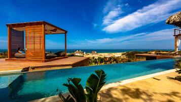 Kolam renang terbuka, kerusi lepak pantai