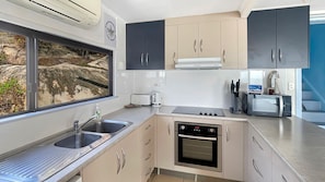 KĂŒhlschrank, Mikrowelle, Herdplatte, Toaster