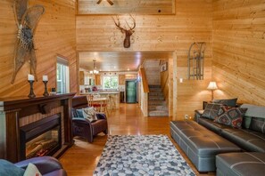 TV, fireplace, DVD player