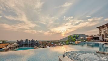 Indoor pool, outdoor pool, pool cabanas (surcharge), lifeguards on site