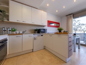 Microwave, oven, dishwasher, high chair