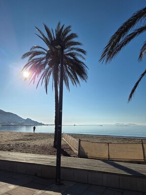 Beach nearby, sun-loungers