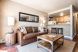 kitchen open to the living room