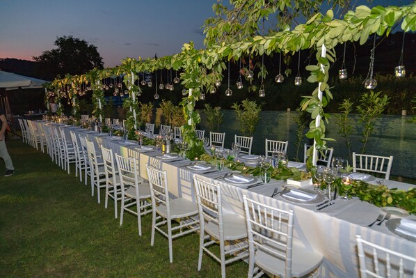 Outdoor wedding area