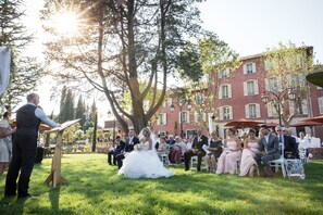 Outdoor wedding area