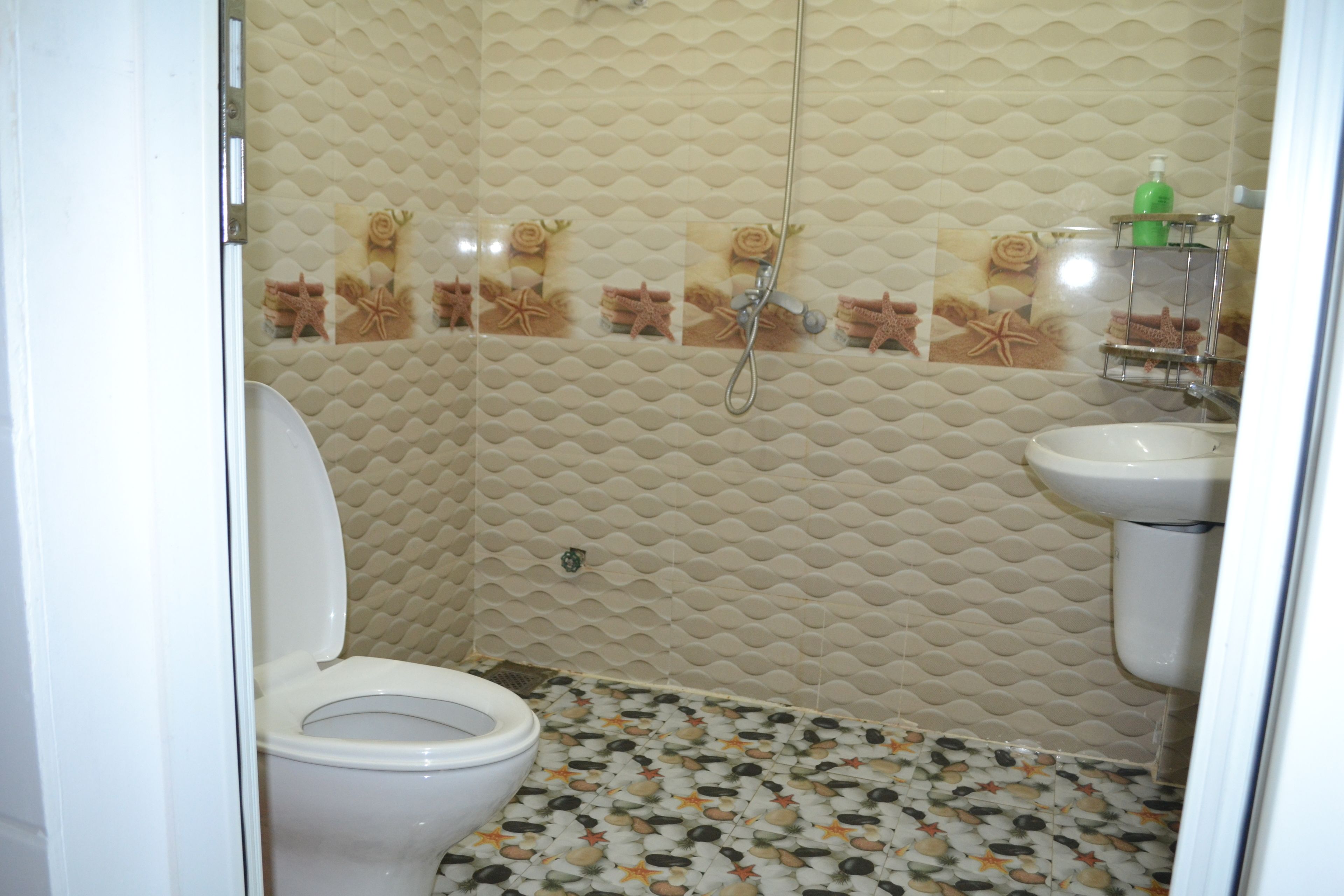 bed in 4-bed mixed dormitory | bathroom | shower, hair dryer, slippers, towels