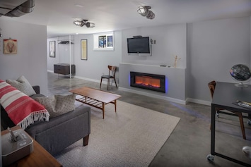 Very nice space! Electric fireplace was great. -Ethan N.