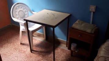 Desk, free WiFi, bed sheets